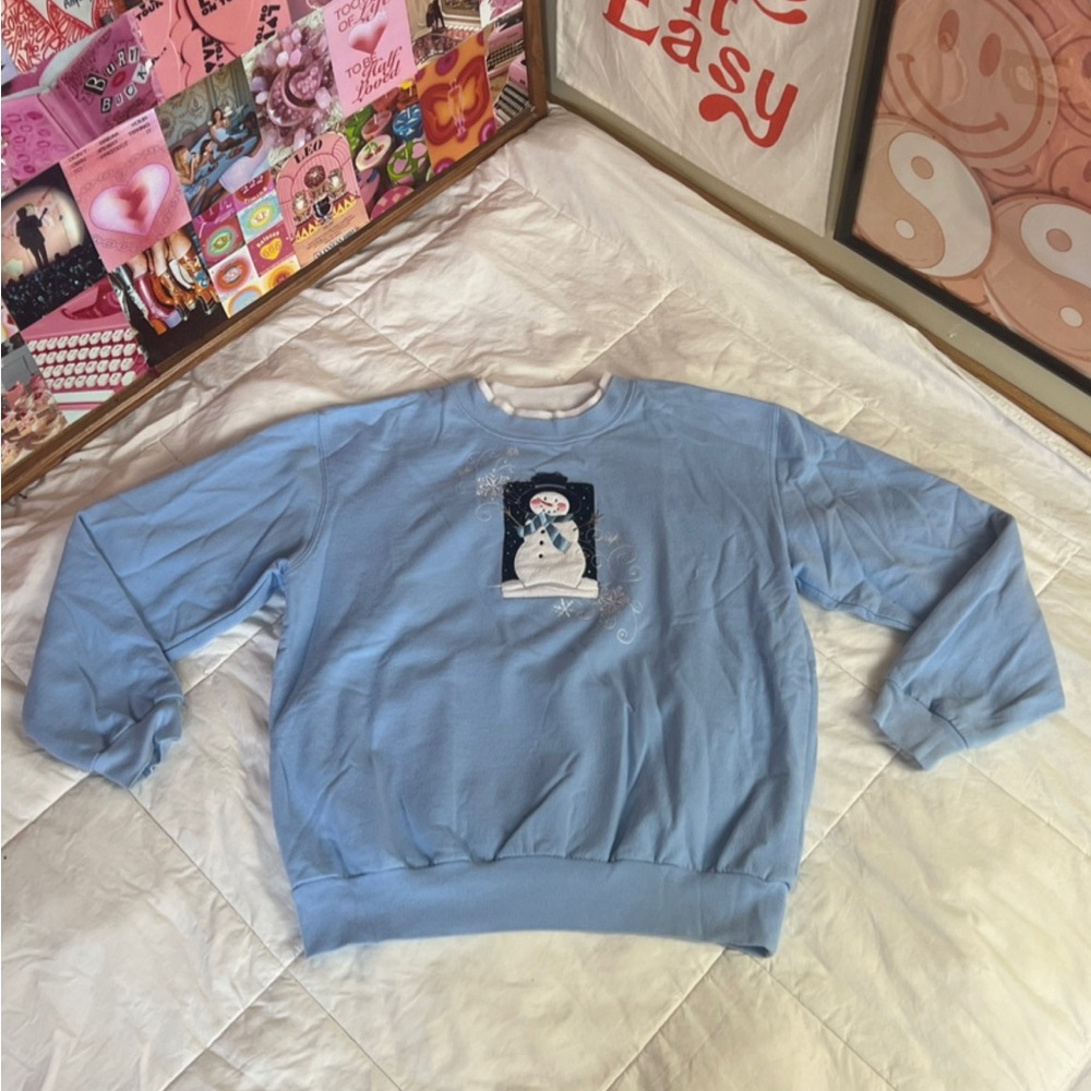 Vintage Christmas Snowman Sweatshirt Holiday Sweater